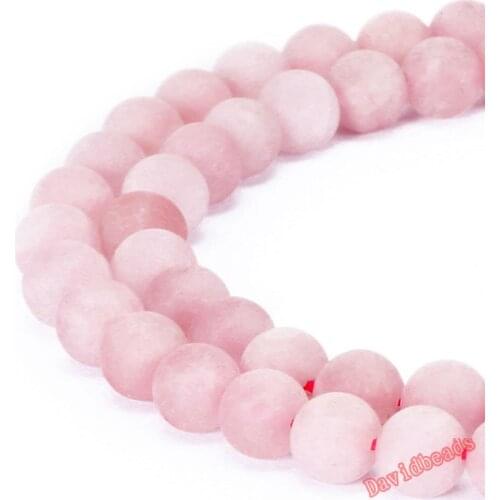 Fctory Price 4mm 6mm 8mm 10mm 12mm natural stone beads Round Gorgeous Matte Rose pink Quartz loose Beads For DIY Jewelry making