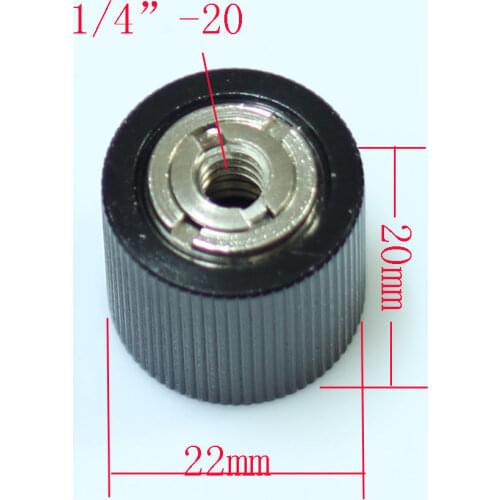 Thread Adapter Microphone Stand 1/4"-20 Female to M6 female for camera tripod