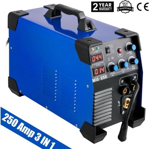 VEVOR 250 Amp MIG TIG Arc Welder 3 in 1 Welder Welding Machine 110V 220V TIG Welder Lift ARC Welder DC Inverter