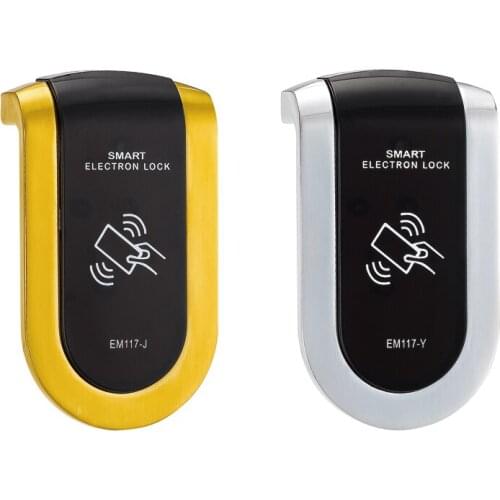 EM117 Gold Silver Panel Simple Model RFID Sauna Locker Lock 6V 4PCS AA Battery 44*44*31mm Zinc Alloy Panel