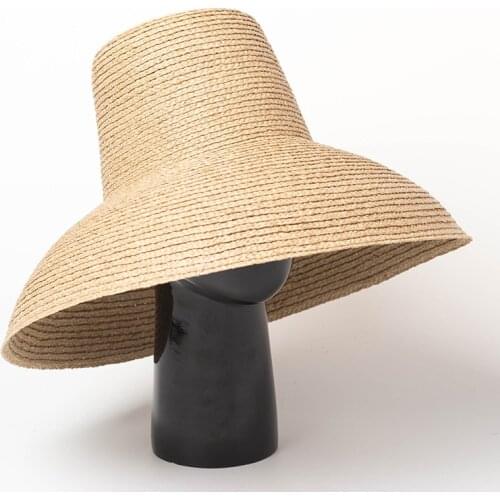 HH7245 summer natural handmade RAFFIA Designer tassel LEISURE high top beach lady holiday cap men women fedoras hat