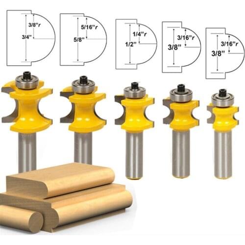 ASCENDAS 12.7mm Shank Round Over Router Bit 1/4 to 5/8 Inch Woodworking Edging Router Chisel Groove Cutter TP-0365