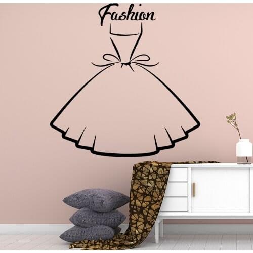 Exquisite Fashion Dress Home Furnishing Decorative Wall Sticker For Dress Store Wall Decor Decals Murals Girl Bedroom Stickers