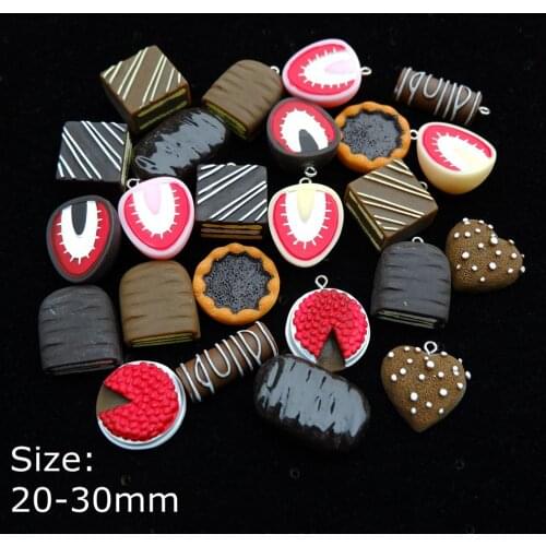 Kawaii Chocolate Cake Charms Bracelets Necklace Earring Jewelry Making Flat Back Cabochon Pendants