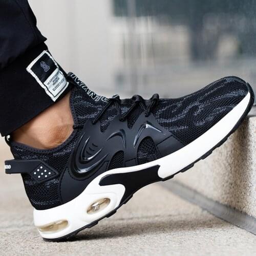 Fashion Safety Shoes Men Steel Toe Work Sneakers Breathable Work Shoes Anti-puncture Indestructible Security Footwear Protective
