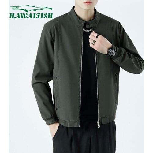 Hawaifish brand jacket men 2021 new arrival baseball stand collar windbreaker business casual fashion veste homme plus size 8XL