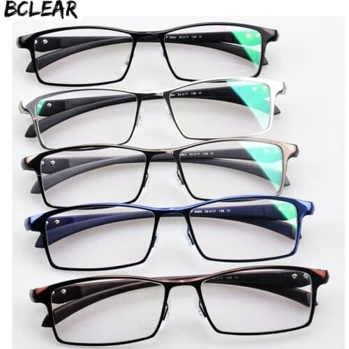 BCLEAR Men Titanium Alloy Eyeglasses Frame Eyewear Flexible Temples Legs IP Electroplating Alloy Material,Full Rim and Half Rim