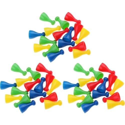 48pcs Plastic Chess Pieces Replacement Set, Spare Chess Draughts for Ludo, Flying Chess, Board Games
