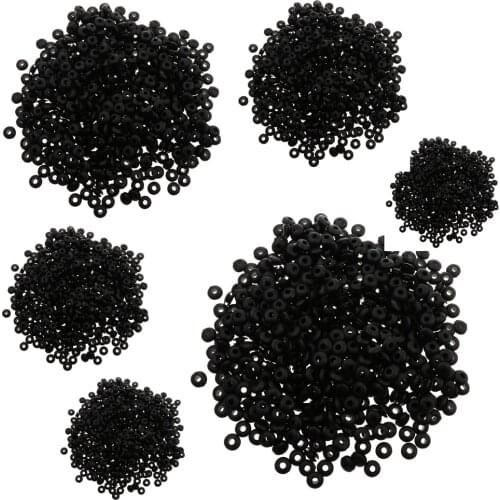 1000Pcs Black Rubber Grommet Assortment Sealing Wire Gasket Kit 6 Sizes Fishing Tools