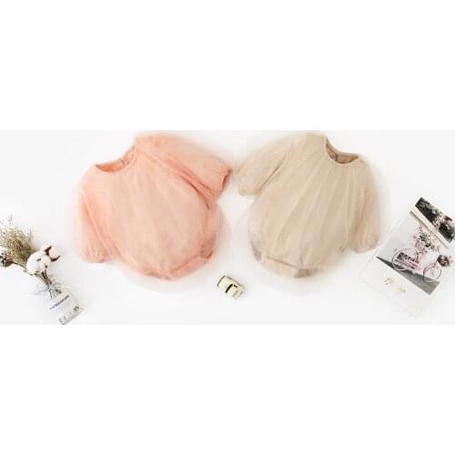 New autumn baby girl jumpsuit sweet princess baby clothes comfortable baby triangle climbing clothes bag fart clothes