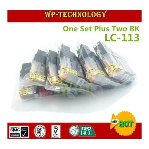 One Set Plus Two BK Compatible Ink cartridge suit for LC113 , LC-113 suit for Brother J4210N /4510N J4215N J4910CDW J6570CDW etc