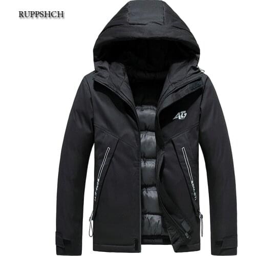 Men Down High Quality Padded Warm Winter Jacket with Hood Padded Harajuku Parka Casual Slim Coat Multi-Pocket Men