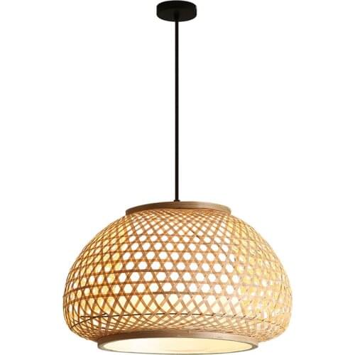Modern Japanese Handmade Bamboo Pendant Lights Living Room Dining Room Lamps Restaurant Tea Room Rattan Hanging Lights Fixtures