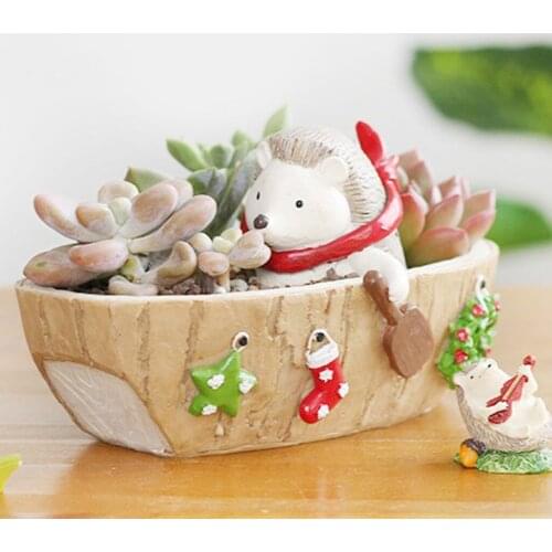 Hedgehog Resin Succulent Planter Flower Plant Pot Window Box Animal Table Decor