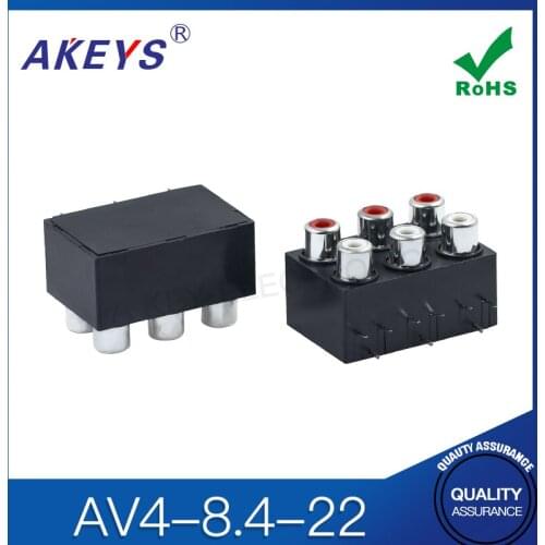 2PCS AV6-8.4-22 Audio Video Two Row 6 Female Jack AV Concentric Socket with screened RCA