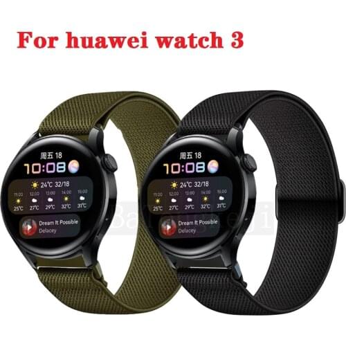 Nylon Solo Loop Strap For Huawei Watch 3 band Fabric Elastic for Huawei Watch3 GT2 Pro 2e 46mm Belt bracelet Watchbands