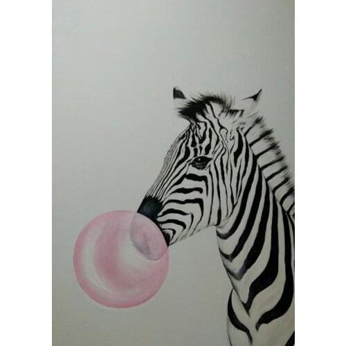 Hand Painted Modern Animal Oil Painting on Canvas Abstract Zebra Canvas Painting Wall Art Picture Painting for Home Decor
