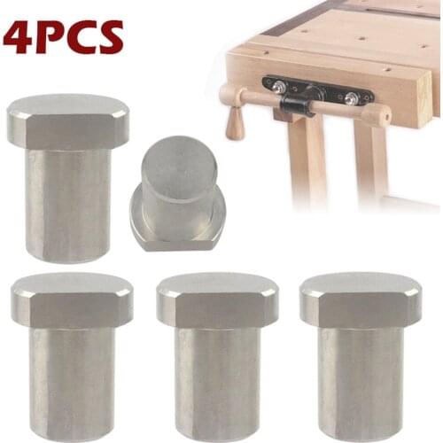 Cheapest 4Pcs Workbench Stoppers Stainless Steel Fixed Woodworking Table Accessories Metal Limit Tenon Blocks