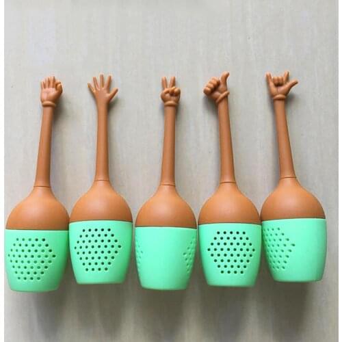 Gesture Hand Silicone Tea Infuser Tea Coffee Filter Loose Leaf Herbal Spice Holder Tea Strainer Home Loose Leaf Diffuser Tool