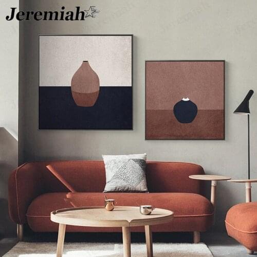 Nordic Retro Jar Picture Canvas Poster Ceramic Painting Wall Art Modern Room Home Decoration Frameless