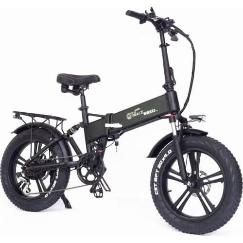 750W 48V Folding Electric Bicycle 20 inch Snow Bike, Full Suspension Front Fork