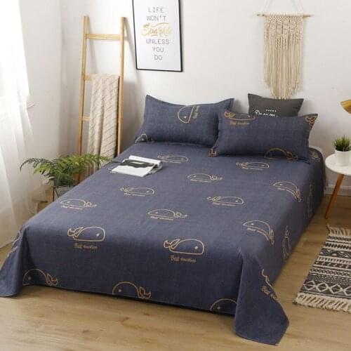 Universal Flat Sheet Young Style Polyester Material Skin-friendly Printed Sheets for Household Double Bed Home Textiles