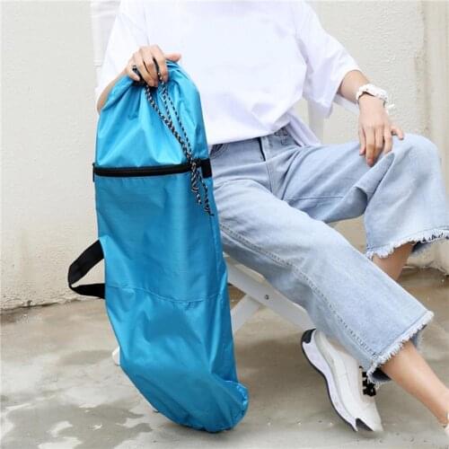 Skateboard Bag Waterproof Canvas Solid Color Camouflage Zip Drawstring Adjustable Strap Longboard Storage Bag for Outdoor