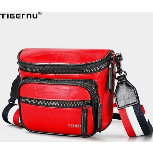 Tigernu Women Genuine Leather Waist Bag Female Leather Casual Pouch Multi-Port Design Shoulder Bag For Women