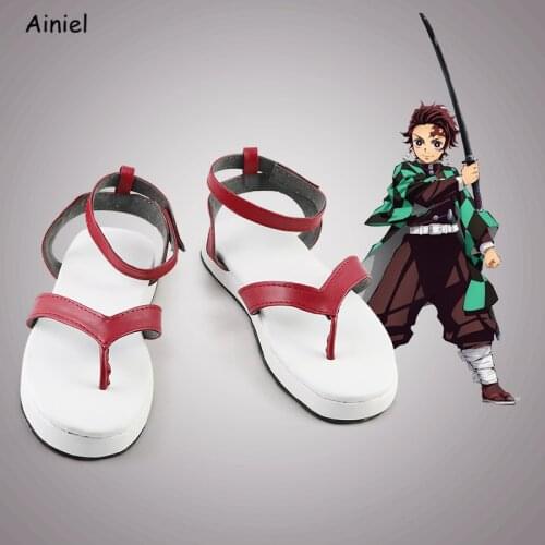 Demon Slayer: Kimetsu no Yaiba Cosplay Shoes Kamado Nezuko Kamado Tanjirou Red Pink Japanese Hibiscus Women Men Halloween Girls
