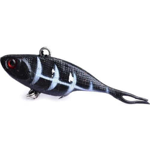 Lead VIB Bait 6.8cm 9g Vibrant Vibrating Spoon Soft With T Tail Fishing Bait Bass Artificial Hard Bait Insect fish Bait 3D Eye