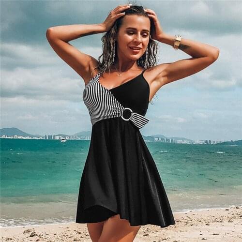 Plus Size Tankin Swimdress 2 Piece Skirt Bathing Suit Blue Trikini Swimwear Women Sexy Beach Wear Monokini Swimming Suit 2021