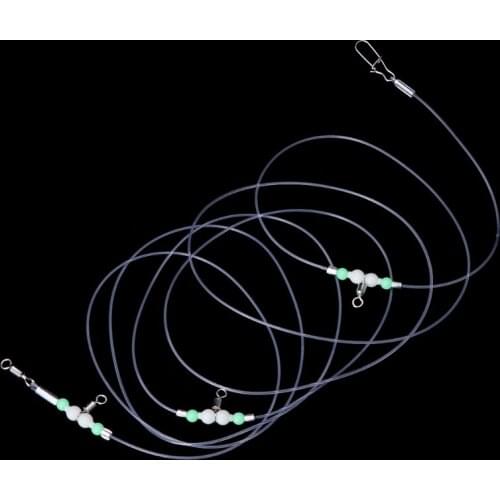 1 Group Fishing Tackle Line 3 Swivels Night Luminous Beads Pin Rolling Connector