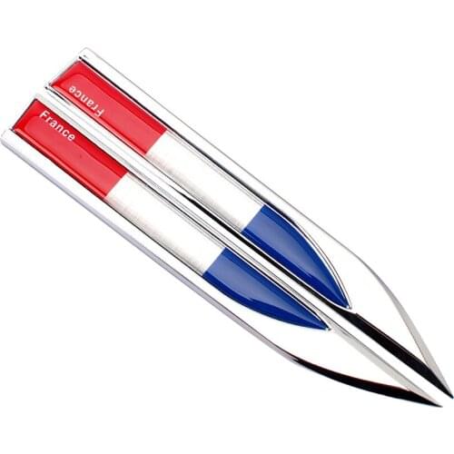 1Pair 3D Metal France Flag Car Stickers And Decals Gadget Decoration Car For Mercedes Classe A W176 AMG W204 W205 W212 W177 W176