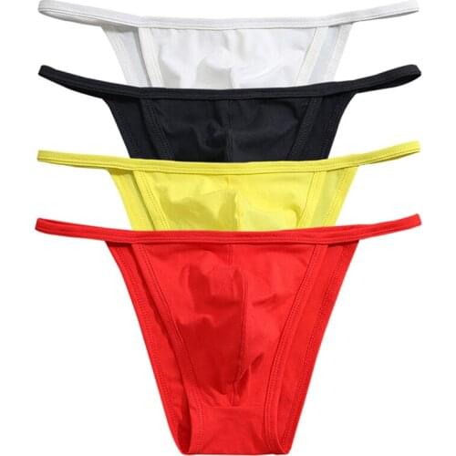 1Pcs Sexy Brazilian Back Cut Bulge Underwear Mens Cotton Bikini Underwear Sexy Low Rise Penis Pouch Underwear Gay Small Briefs