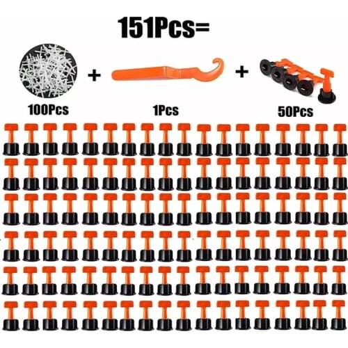 151pcs Horizontal Wedge Floor Tile Spacer Wall Tile Spacer Body Tile Leveling System Leveler Locator Construction Tools