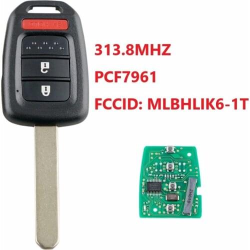 2+1 Buttons Remote Key 313.8MHz With PCF7961 Chip for For Honda CR-V 2013 2014 2015