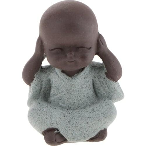 3x Chinese Gongfu Tea Ornaments Ceramic Little Monk Tea Pet Tea Tray Decor