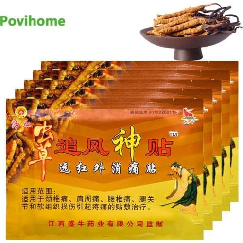 40pcs Cordyceps Extract Pain Relief Patch Body Joints Muscle Back Knee Patches Lumbar Cervical Arthritis Spondylosis Plasters