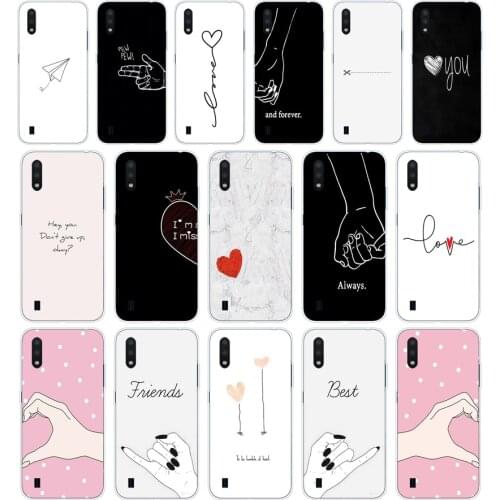 66 Simple Line Art Abstract Love Heart Soft Silicone Tpu Cover phone Case for Samsung Galaxy A01 A10 2019 A20 A20E A20S M11 M21