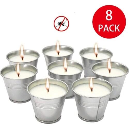 8Pcs/Set Eco-friendly Smokeless Mosquito Repellent Candle natural soy wax Candles for Home Indoor Outdoor Decoration