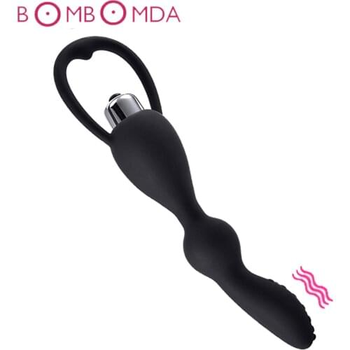 Anal Bullet Vibrator Anal Beads Vibrator Gay Toy Prostate Massage Smooth Butt Silicone Dildo Butt Plug Adult Sex Toys for Women