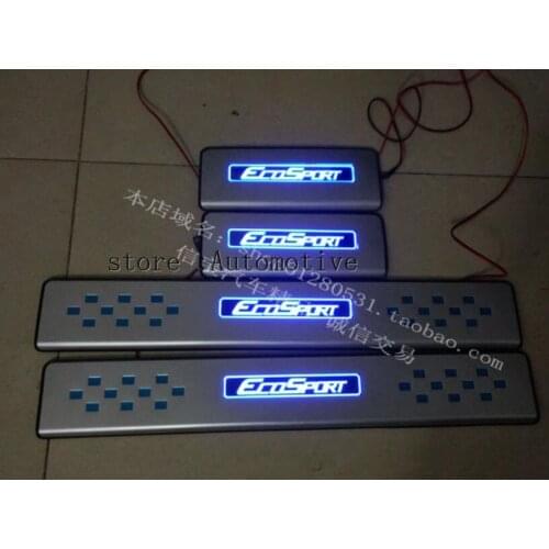 Auto parts Stainless Steel Car LED Door Sill Scuff Plate Guard Sills For Ford Ecosport 2013-2016 Automobile styling