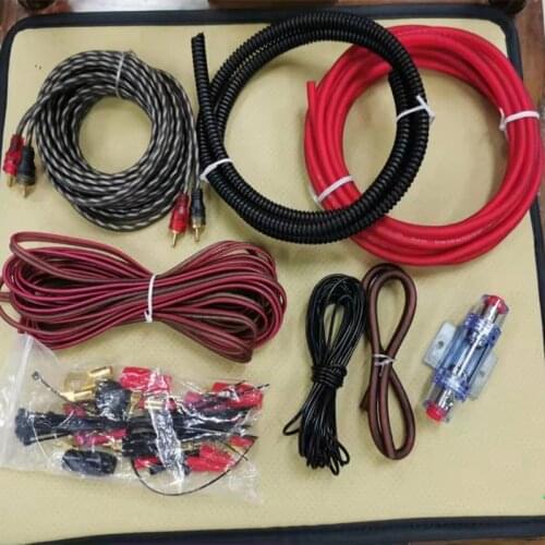 Car Audio 4GA 8GA 10GA Set of Line Power Amplifier Speaker Audio Signal Line Subwoofer Pure Power Cord Wire Fuse A Complete Set