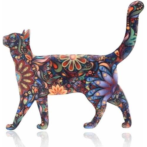 Walking Cats Animals Acrylic Brooches Accessories Costumes Jewelry Pins Lovely Magnificent Kitty Sexy Pussy For Child BC17Y051M2