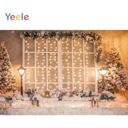 Christmas Tree Snow Leaves Window Light Wood Floor Decor Backdrop Photography Custom Photographic Background For Photo Studio