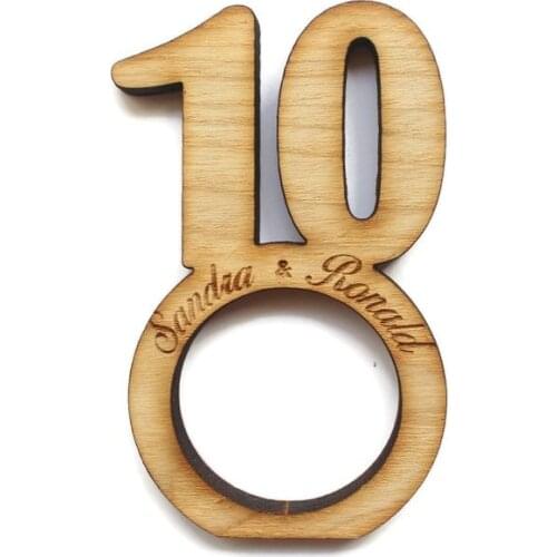 Napkin rings Personalize, 10 year anniversary napkin ring, wooden napkin ring, napkin holder wood, 10 years anniversary