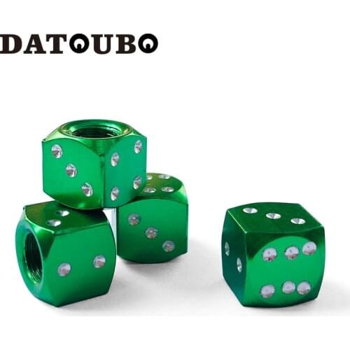 DATOUBO 16 pcs High quality aluminum dice novelty car tire valve caps,mixed color Bike tire valve stem cap,Dice Car caps cover