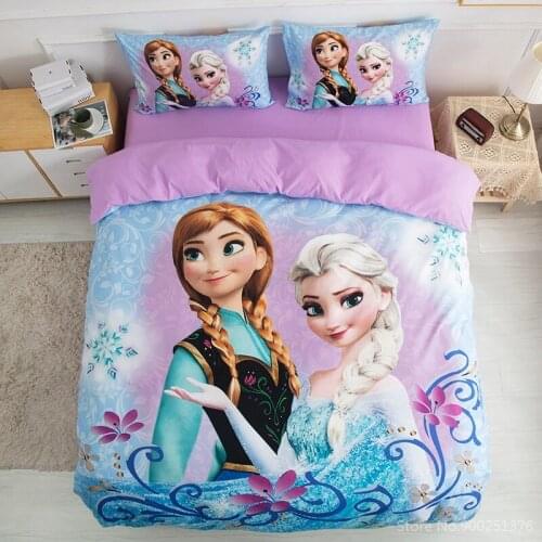 Frozen Elsa Anna Bedding Set Disney Princess Duvet Cover Set Quilt Cover Bed Sheet Pillowcase Set Home Textile Bedclothes Gift