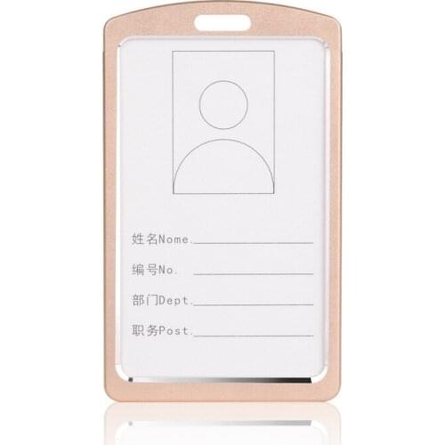 Metal Badge Holder Id Card Holder with Lanyard Name Tag Bage Holder Your Name Clear Badge Case Clip Aluminium Alloy Plate