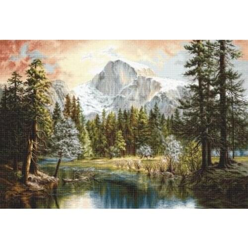 Forest lakeside scenery Natures Wonderland Cross Stitch Kits Needlework 14CT Unprinted Embroidery Top Quality DIY Handmade
